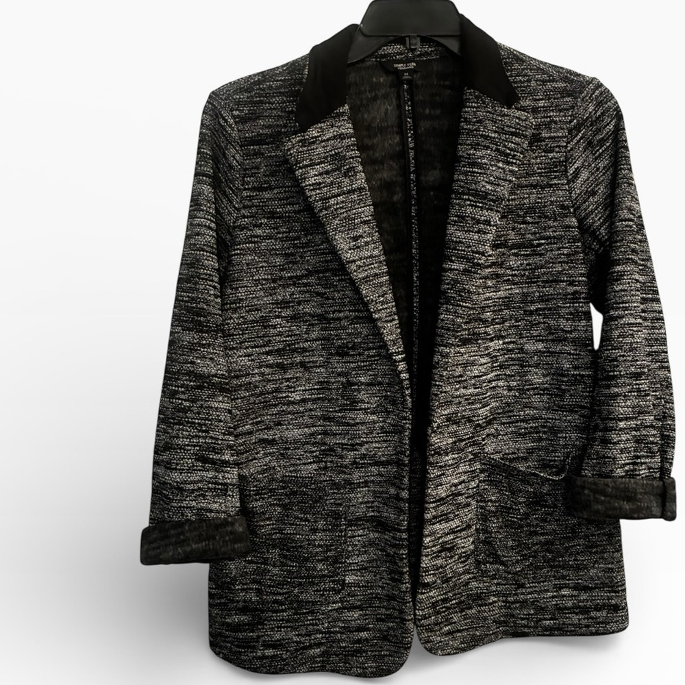 Simply Vera Vera Wang Black and Gray Jacket, Size Medium